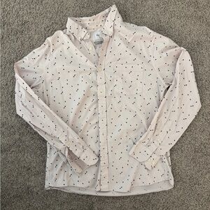 Goodfellow & Co Pale Pink Shirt with Navy Triangle Print